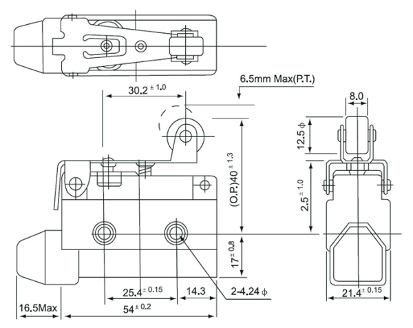 Переключатель концевой рычаг с роликом IP40 МП-7141 IEK укороченный