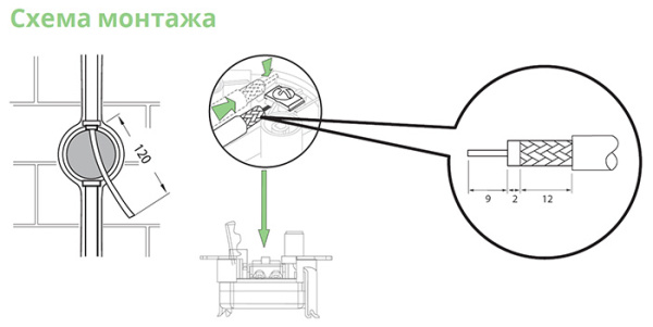 AtlasDesign алюминий розетка TV оконечная скрытая 1-ая