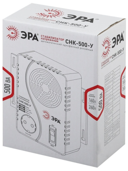 Стабилизатор 500ВА 220В переносной СНК ЭРА СНК-500-У