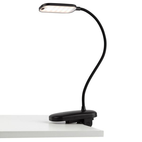 Светильник настольный свд 6Вт 3000-6500К лм черный прищепка диммер аккумулятор ЭРА управление жестом