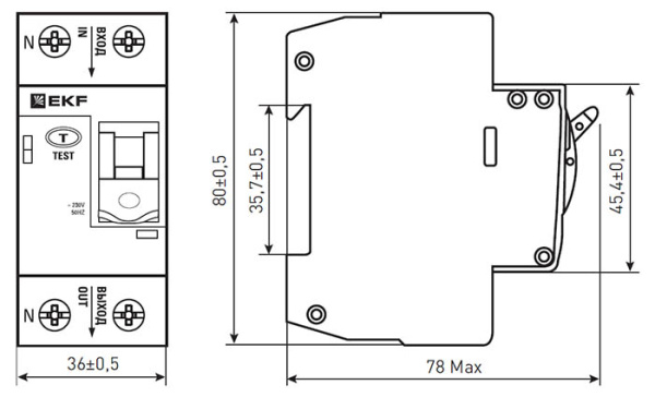 Устройство защиты от дугового пробоя (УЗДП) 1P+N 50А EKF PROxima