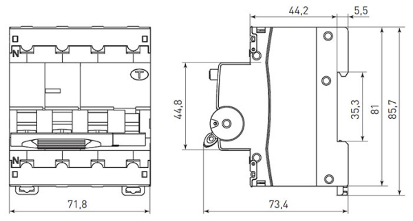Дифавтомат 4Р 63А C тип AC 30мА 6кА 4мод АВДТ-63N EKF PROxima
