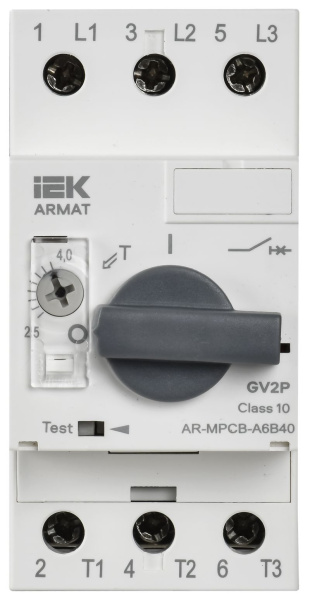 Автомат защиты двигателя 2,5-4А GV2P IEK ARMAT